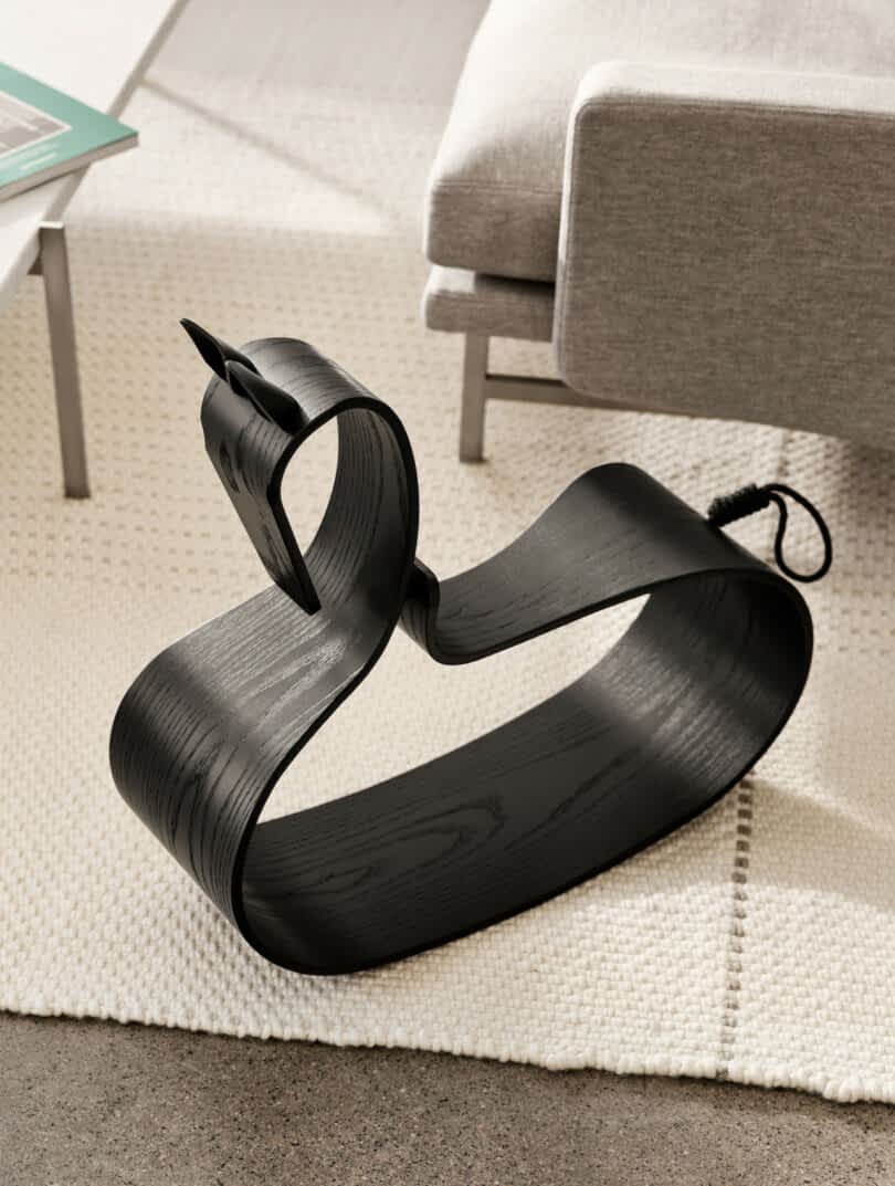black rocking horse