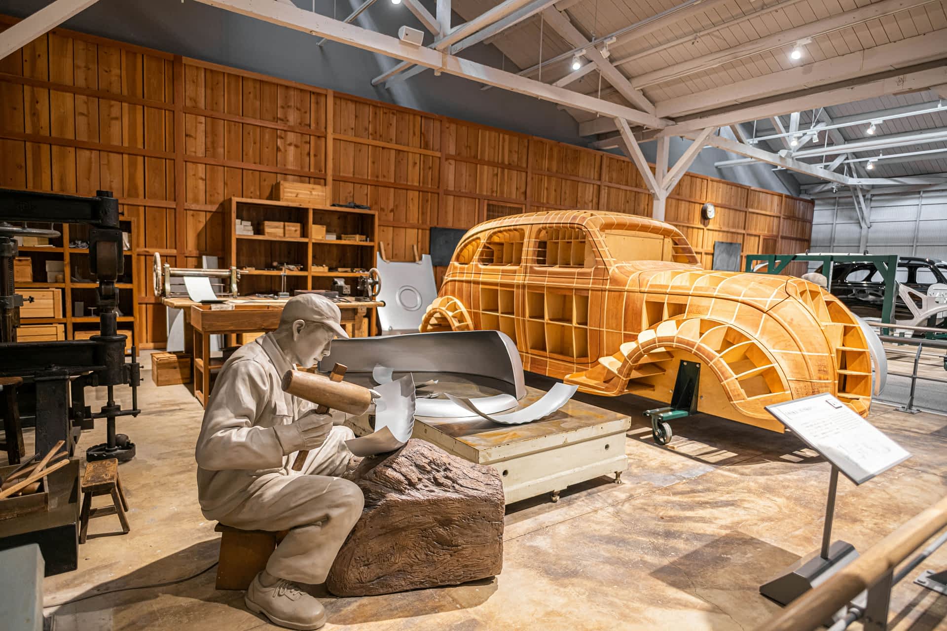 A display on early car-making in the Toyota Commemorative Museum of Industry and Technology in Nagoya, Japan.