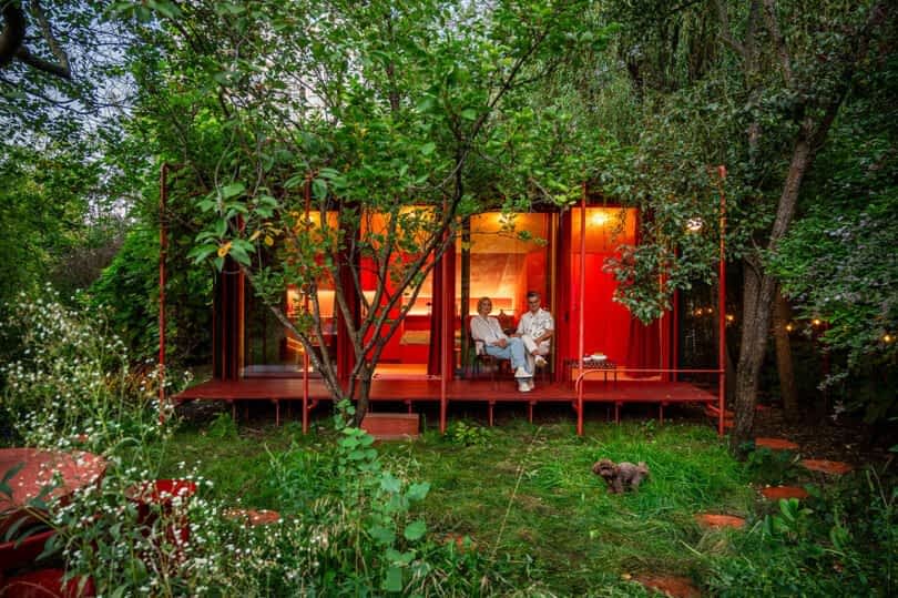 House of Color: A Vibrant Tiny Cottage in a Warsaw Garden