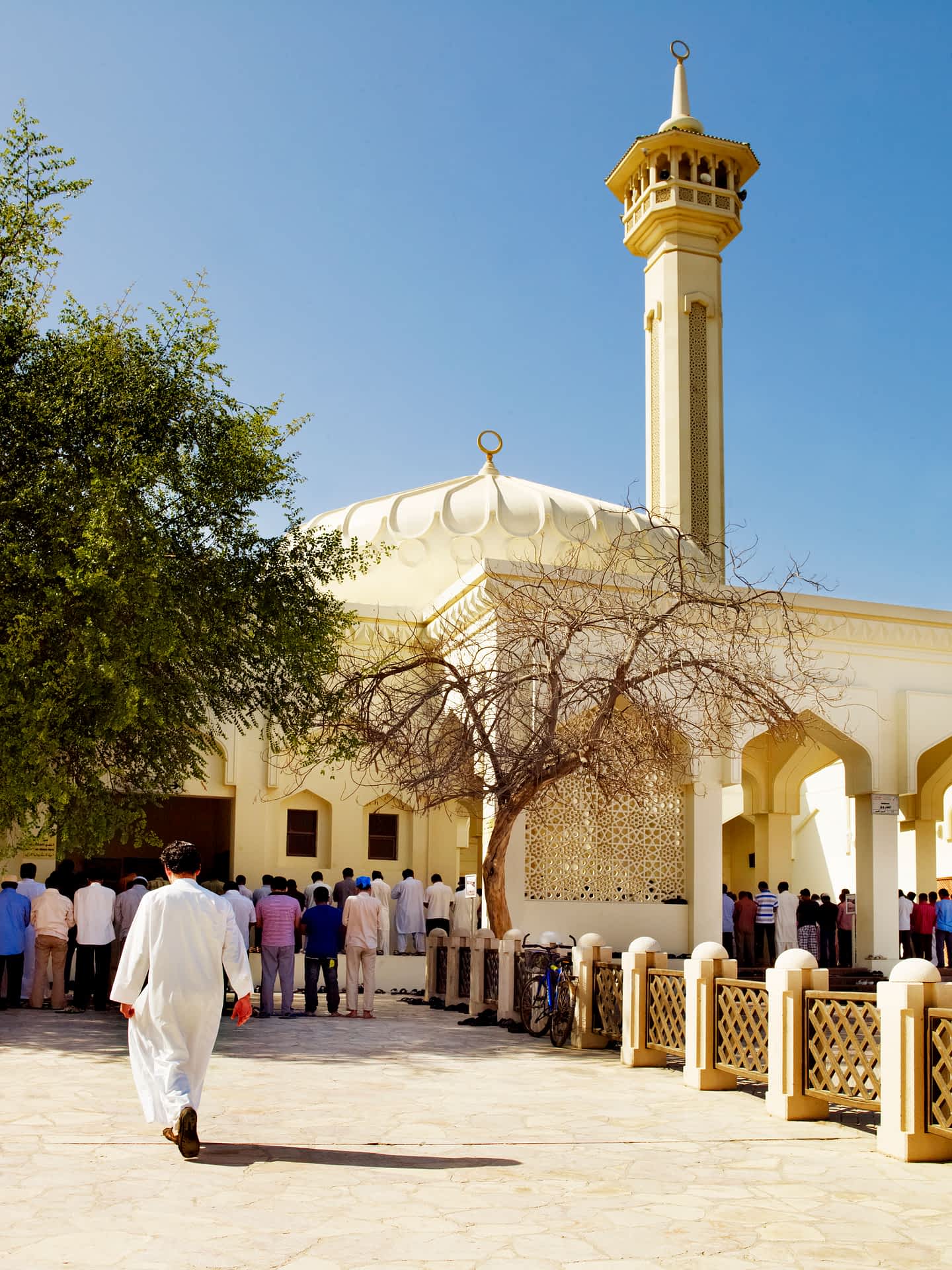 Prayer time at mosque in Bastakiya Quarter, Duabi