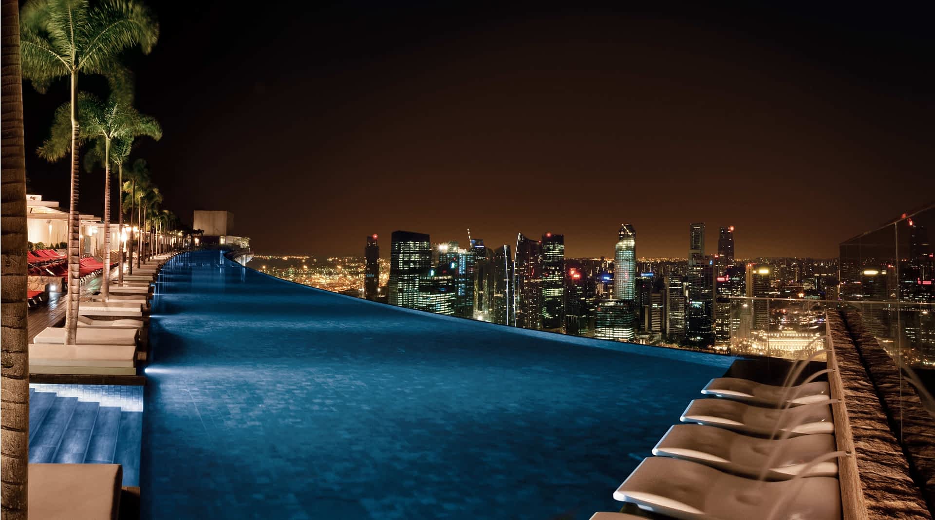 The rooftop pool at Marina Bay Sands Singapore The rooftop pool at Marina Bay Sands Singapore