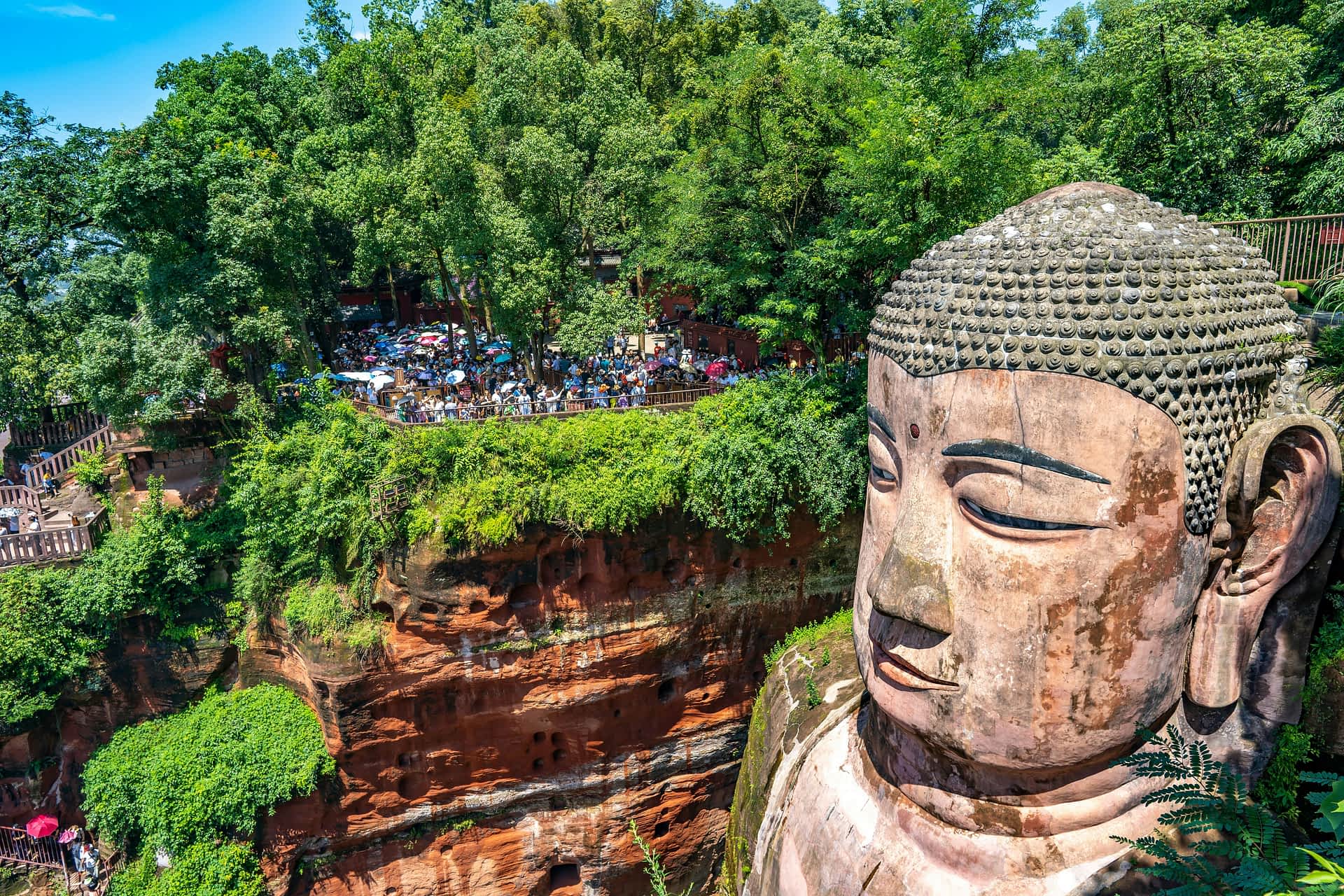 The head of the Le Shan Buddha