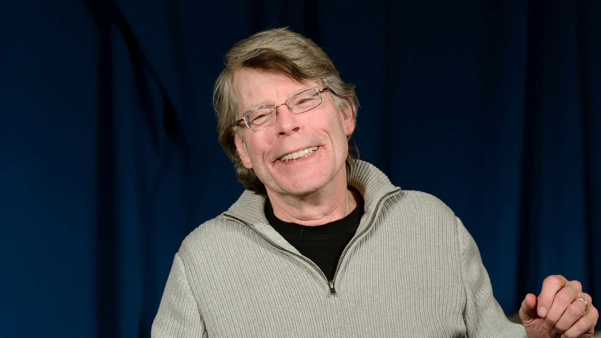 Stephen King at a press conference in 2013, in Paris.