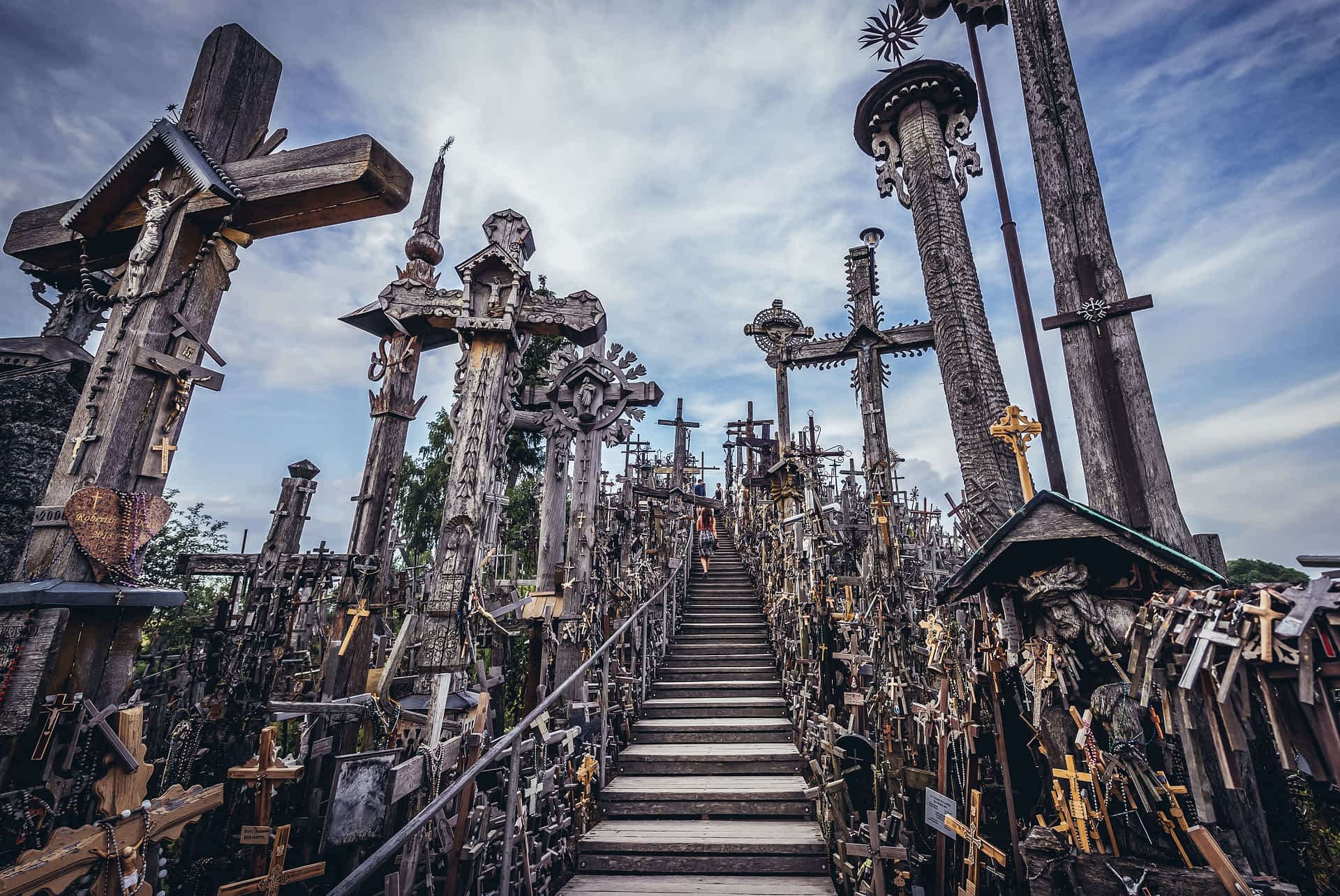 Hill of Crosses, Šiauliai, Lithuania A wooden path leads through countless crosses at the Hill of Crosses, Šiauliai, Lithuania